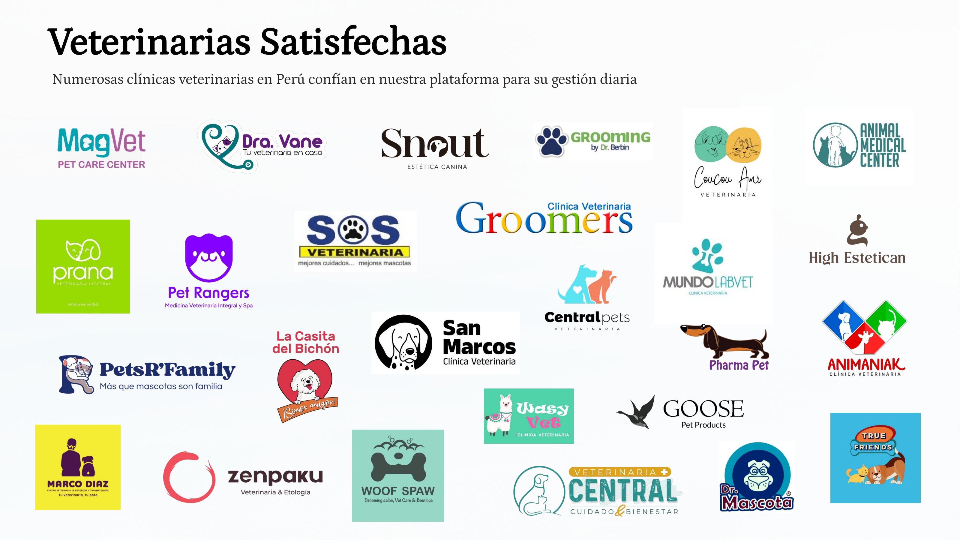 Logos de clínicas veterinarias clientes de Veterinari